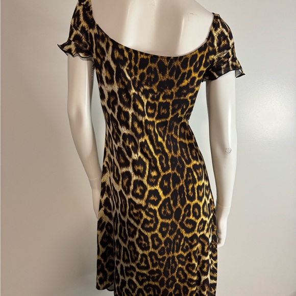 Just Cavalli Animal Print Dress in Black and Gold - Picture 2 of 11